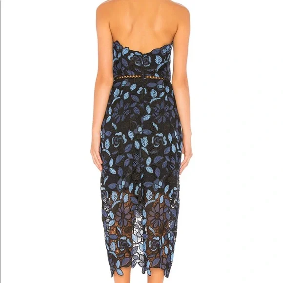 Elliatt Times Floral Strapless Dress Blue - Picture 3 of 10